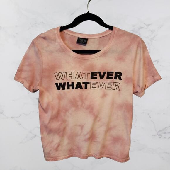 EMPYRE Pink Shirt "Whatever" Small Graphic Cropped - Picture 1 of 4